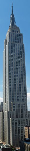 Empire State Building in New York City, NY - Height: 1,250 feet tall