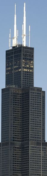 Willis Tower in Chicago Illinois - Height: 1,450 feet (442 m)