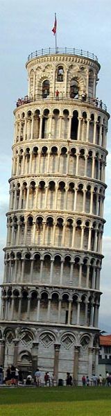 Leaning Tower of Pisa in Italy - Height: 183 feet (56 meters)